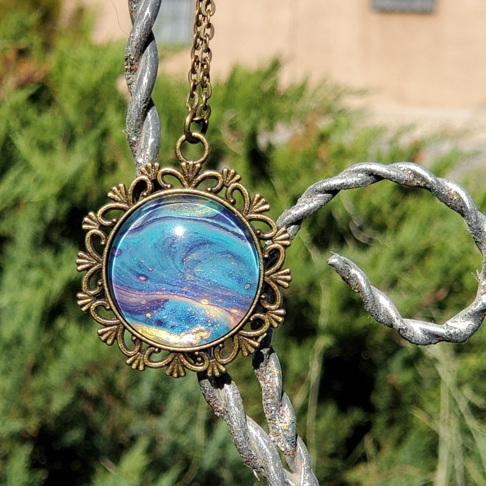 Acrylic Pour Necklace